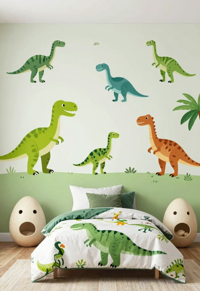 30 Boys Bedroom Ideas That Are Cool and Functional 21. Dinosaurs Galore Prehistoric Fun 0