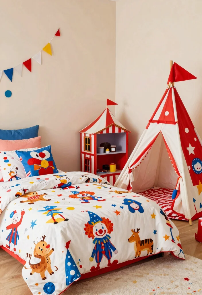 30 Boys Bedroom Ideas That Are Cool and Functional 25. Fun Fair Circus inspired Whimsy 0