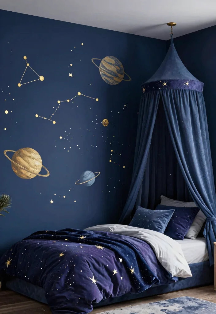 30 Boys Bedroom Ideas That Are Cool and Functional 29. Dreamy Night Celestial Comfort 0