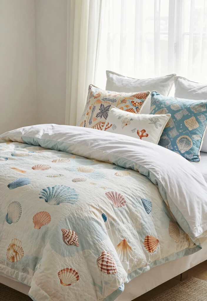 30 Coastal Bedroom Ideas for a Breezy Beachy Vibe 10. Coastal Inspired Bedding 0