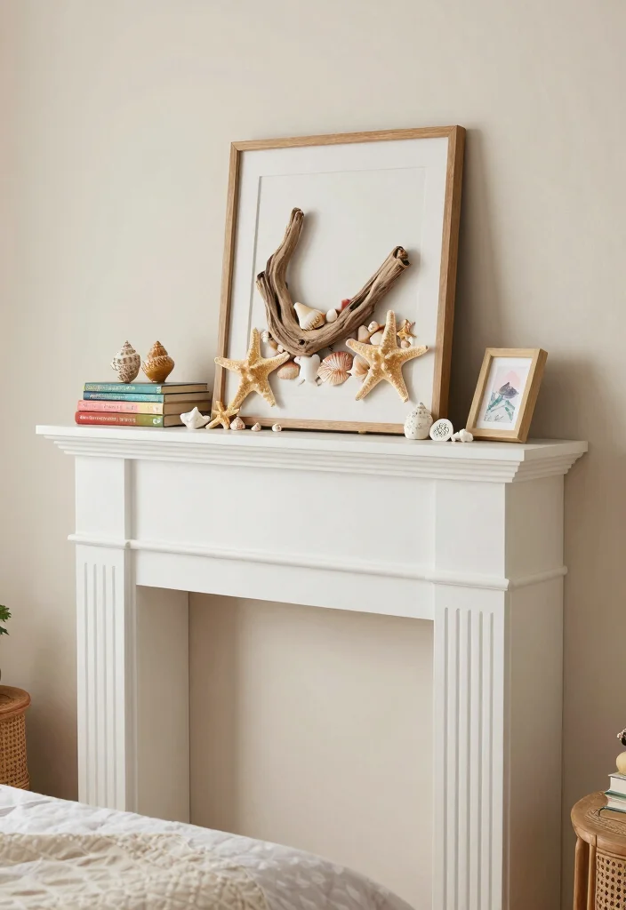 30 Coastal Bedroom Ideas for a Breezy Beachy Vibe 18. Coastal Mantels and Shelves 0