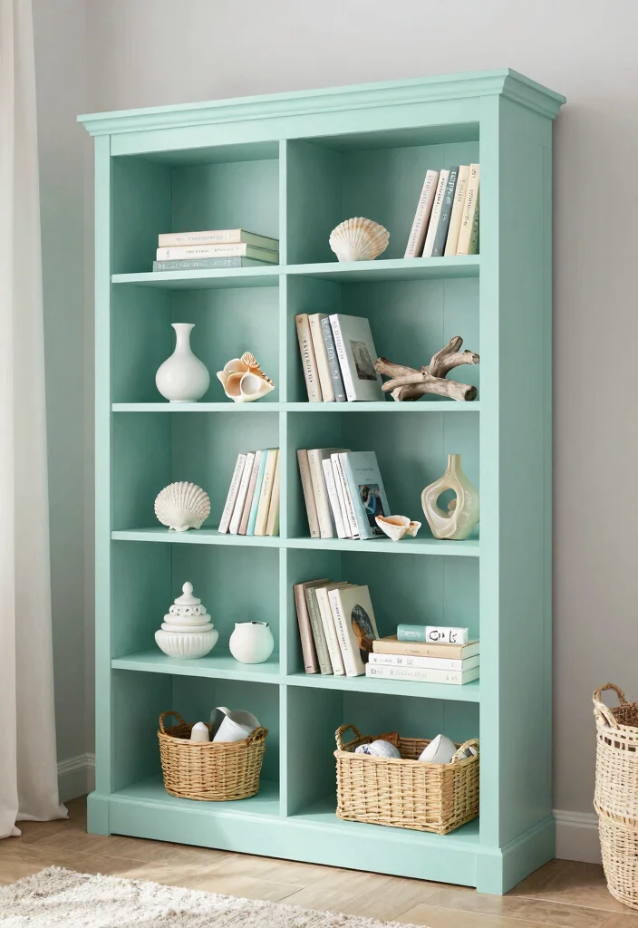 30 Coastal Bedroom Ideas for a Breezy Beachy Vibe 24. Coastal Inspired Bookshelves 0