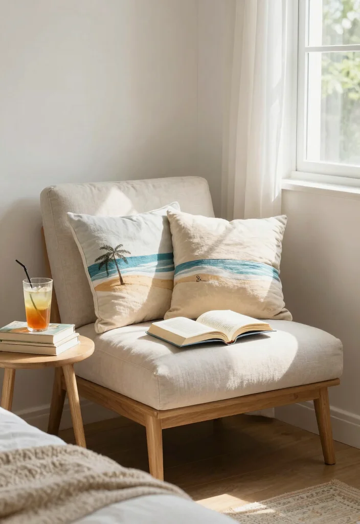 30 Coastal Bedroom Ideas for a Breezy Beachy Vibe 26. Creating a Cozy Reading Nook 0