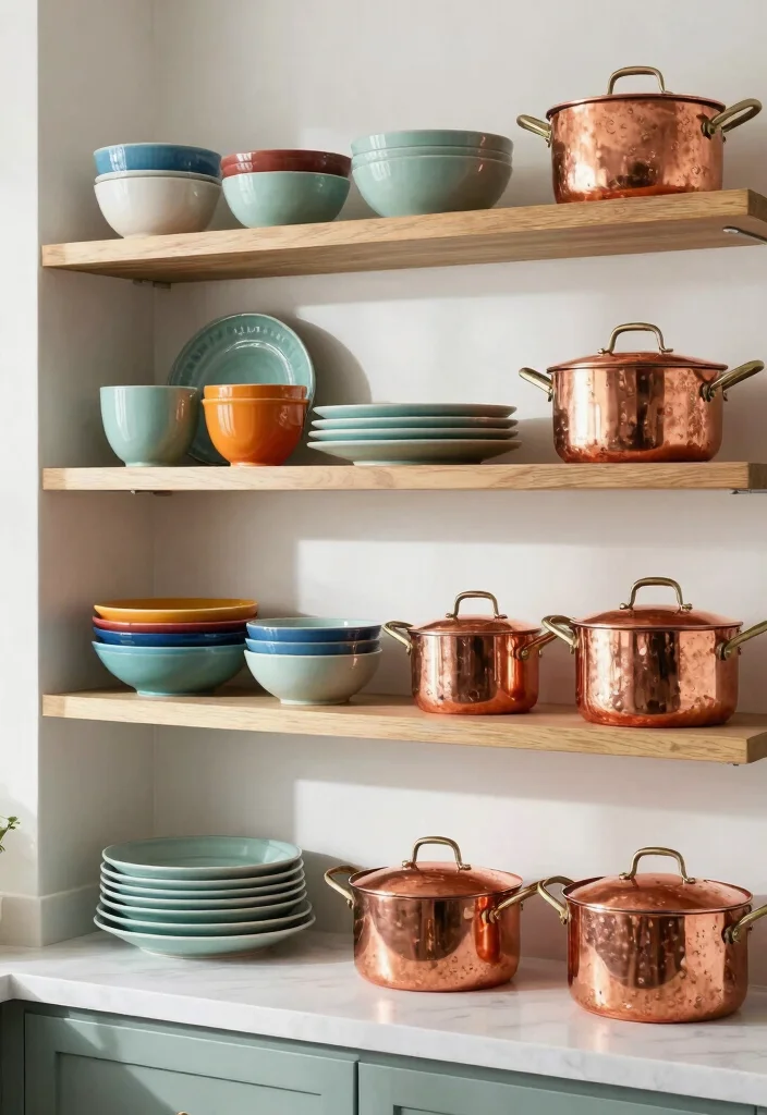 30 Coastal Kitchen Ideas for a Breezy Beach Vibe 23. Curated Cookware Displays 0