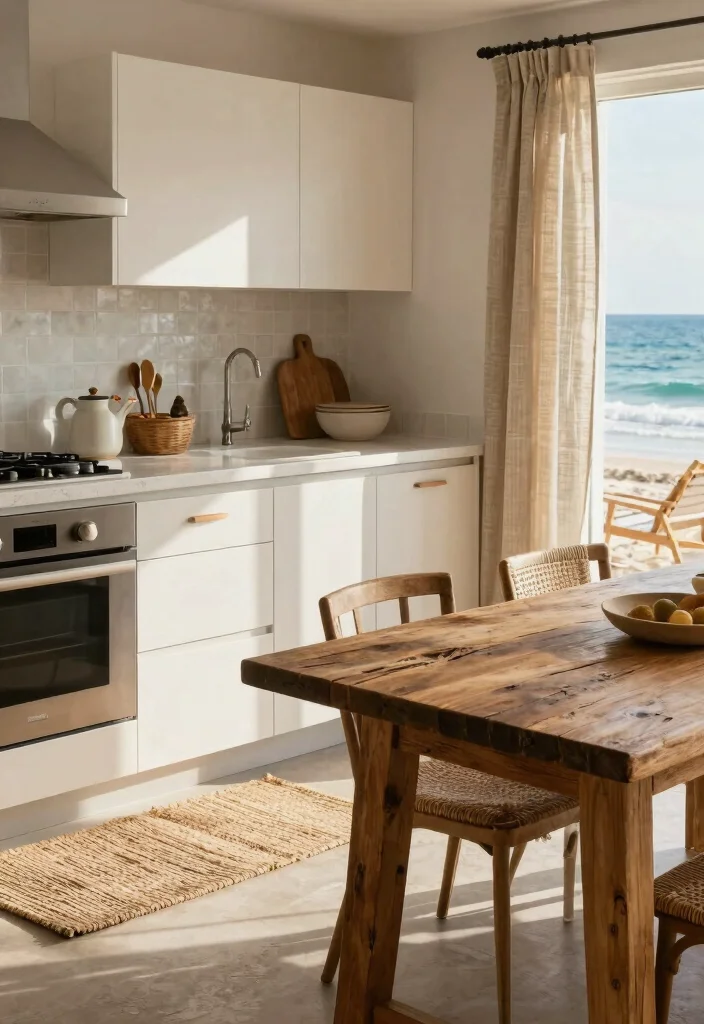 30 Coastal Kitchen Ideas for a Breezy Beach Vibe 27. Layered Textures for Depth 0