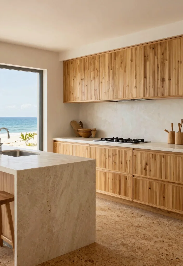 30 Coastal Kitchen Ideas for a Breezy Beach Vibe 29. Organic Materials for a Green Touch 0