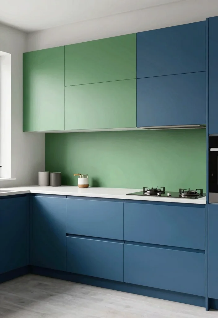 30 Colorful Kitchen Ideas That Bring Joy and Energy 12. Color Block Cabinets 0
