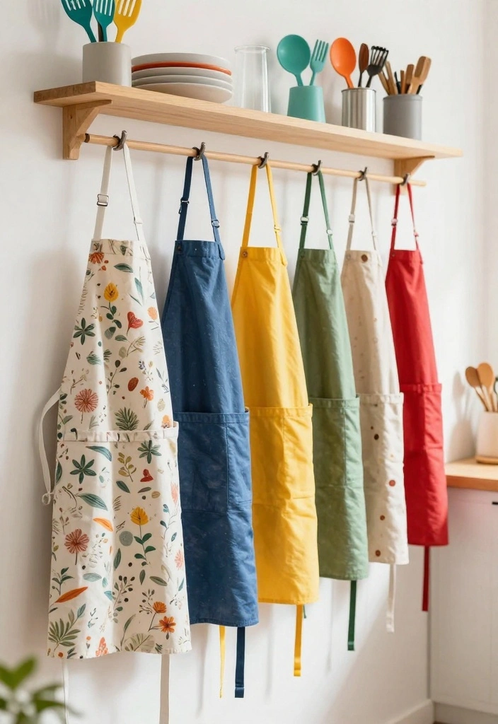 30 Colorful Kitchen Ideas That Bring Joy and Energy 15. Customized Aprons 0