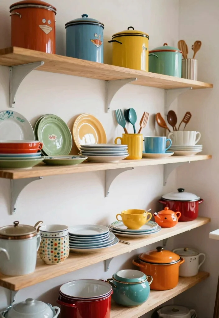 30 Colorful Kitchen Ideas That Bring Joy and Energy 16. Colorful Vintage Finds 0