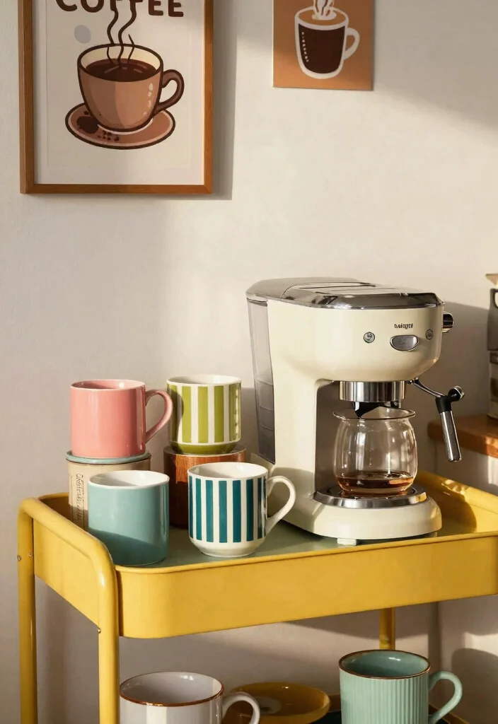 30 Colorful Kitchen Ideas That Bring Joy and Energy 17. Fun Coffee Stations 0