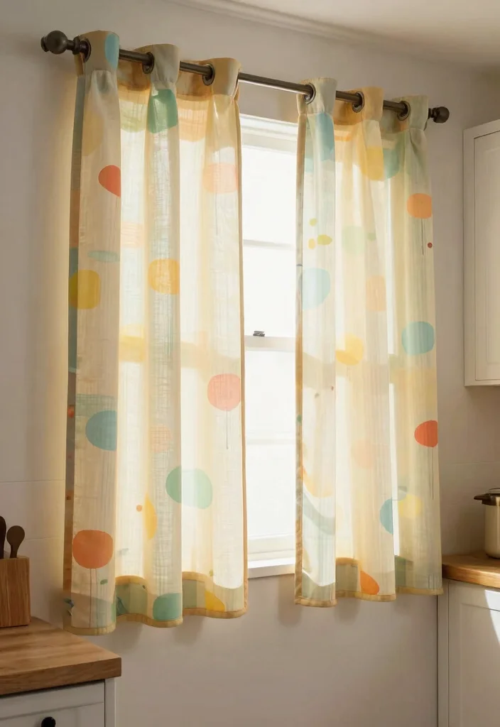 30 Colorful Kitchen Ideas That Bring Joy and Energy 21. Charming Window Treatments 0