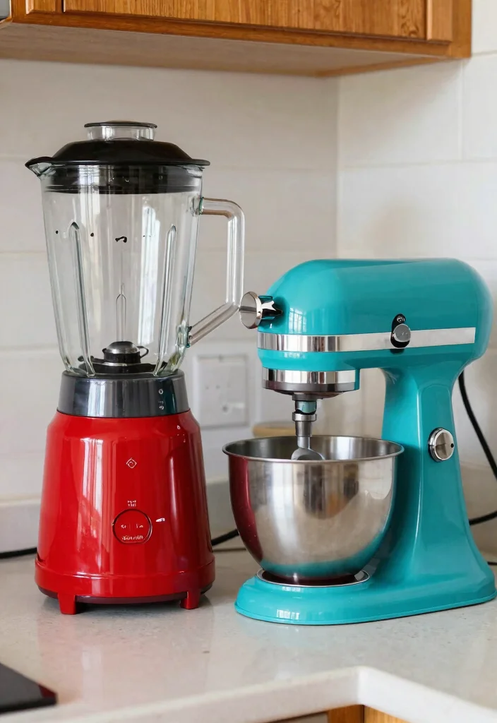 30 Colorful Kitchen Ideas That Bring Joy and Energy 28. Vibrant Mixing Appliances 0