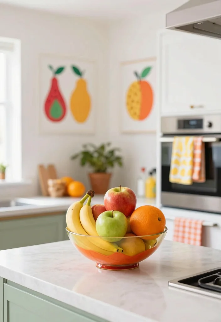 30 Colorful Kitchen Ideas That Bring Joy and Energy 5. Fruit Themed Decor 0