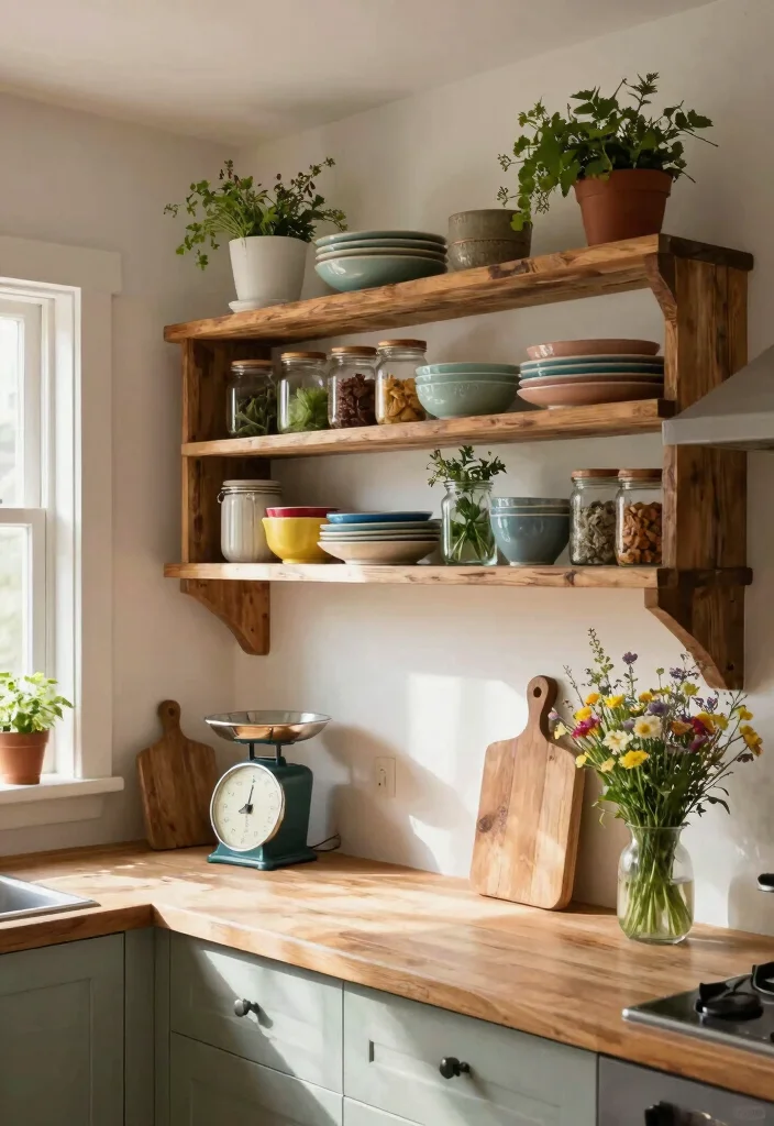 30 Cozy Kitchen Ideas That Feel Warm and Inviting 1. Embrace Open Shelving 0