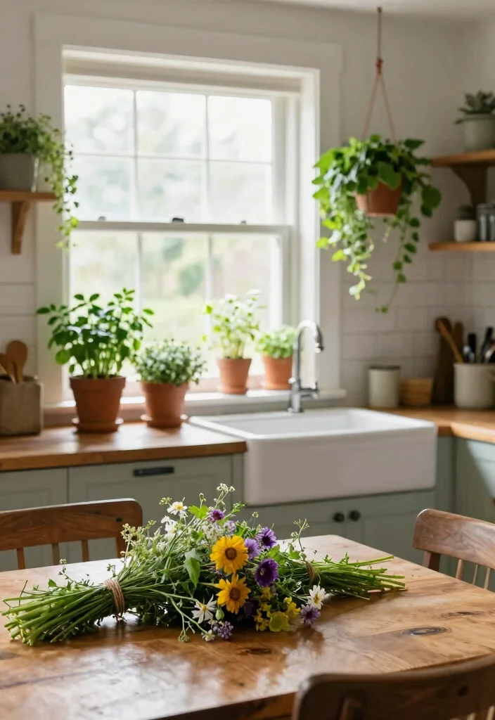 30 Cozy Kitchen Ideas That Feel Warm and Inviting 11. A Touch of Greenery 0