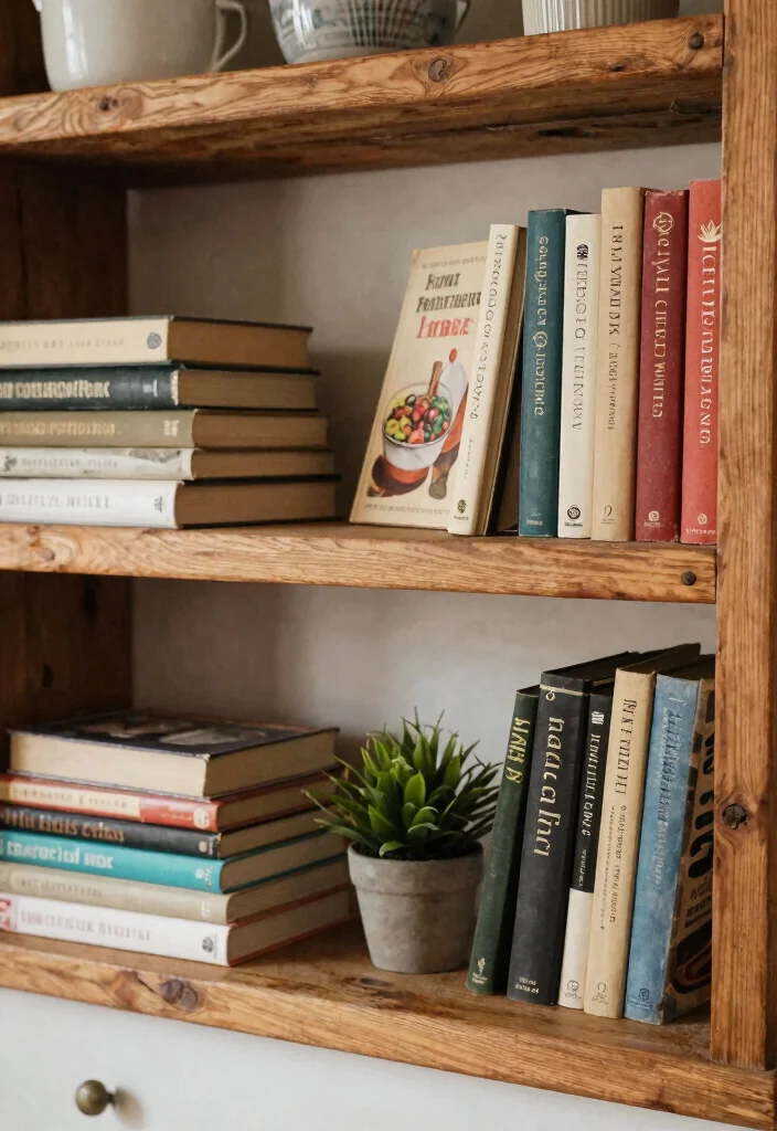 30 Cozy Kitchen Ideas That Feel Warm and Inviting 15. Nostalgic Recipe Book Display 0