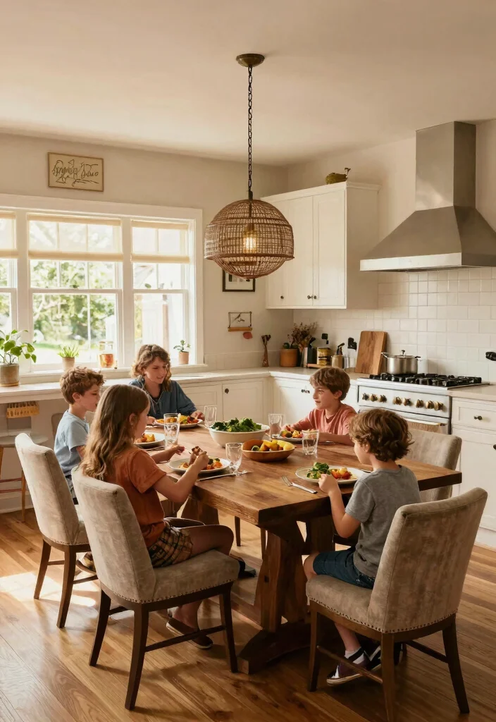30 Cozy Kitchen Ideas That Feel Warm and Inviting 17. Family Gathering Spot 0