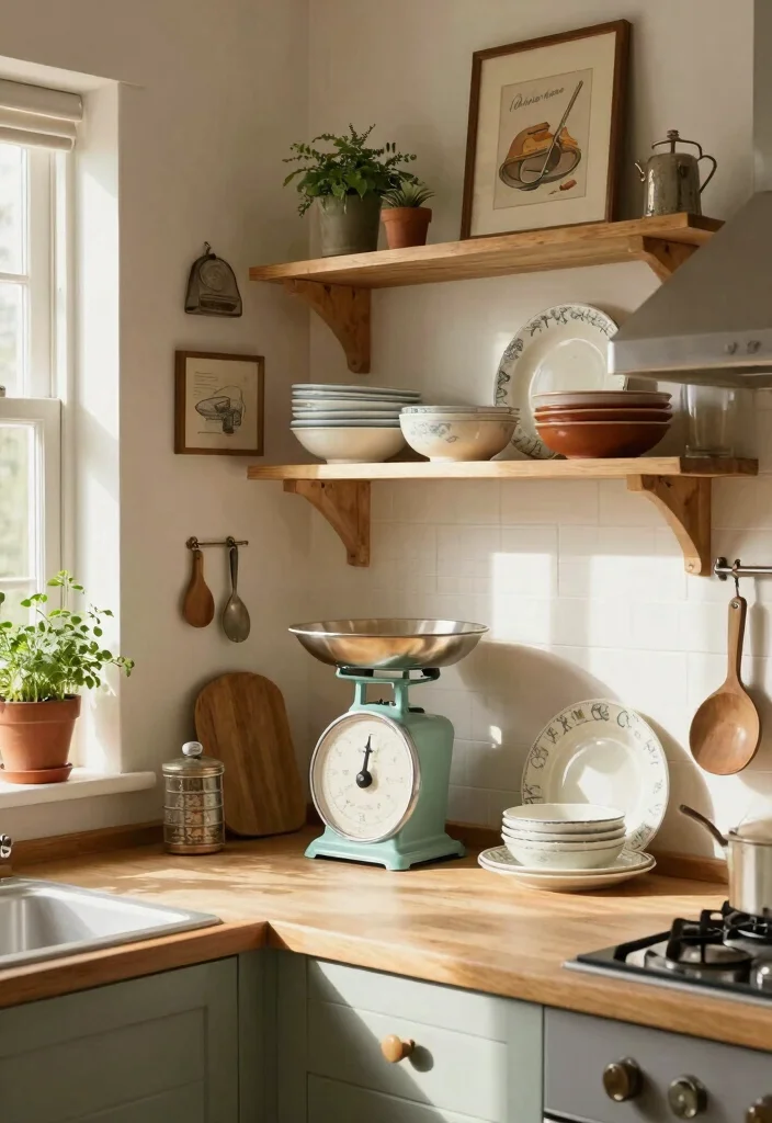 30 Cozy Kitchen Ideas That Feel Warm and Inviting 4. Vintage Touches 0