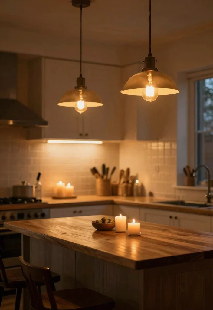 30 Cozy Kitchen Ideas That Feel Warm and Inviting 6. Cozy Lighting 0