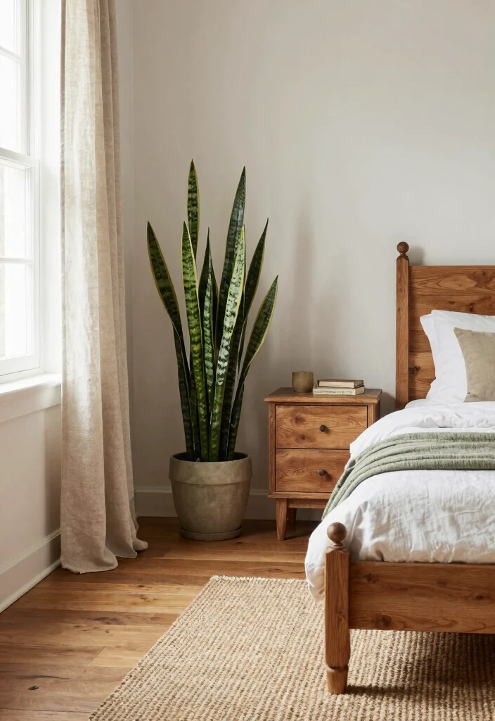 30 Farmhouse Bedroom Ideas with Rustic Charm 11. Natural Elements in Decor 0