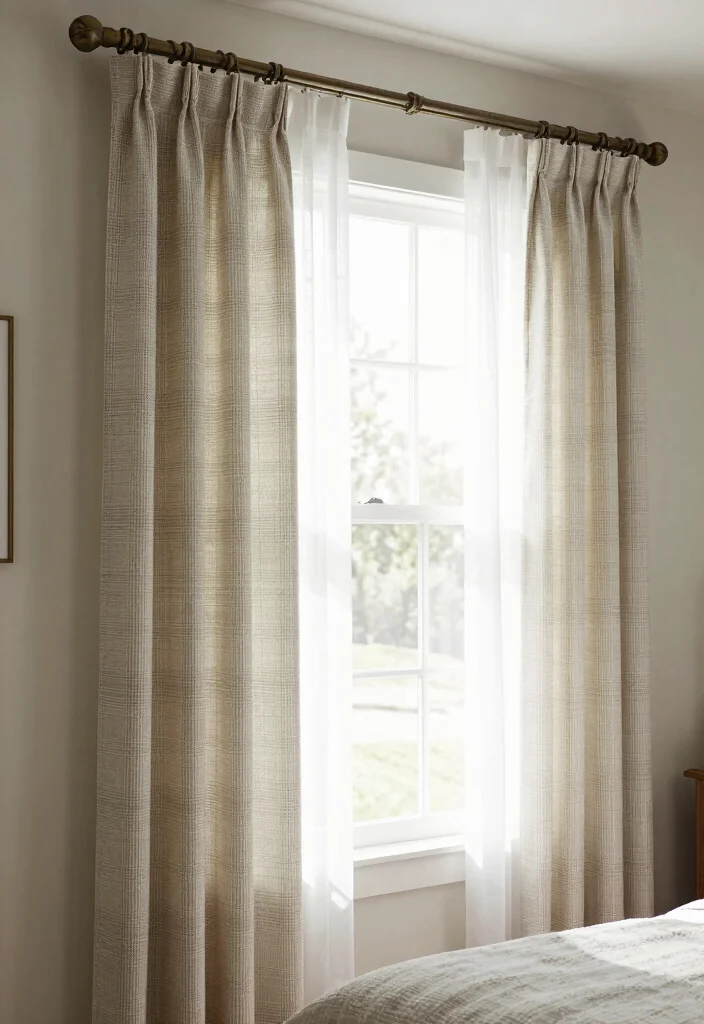 30 Farmhouse Bedroom Ideas with Rustic Charm 15. Farmhouse Style Window Treatments 0