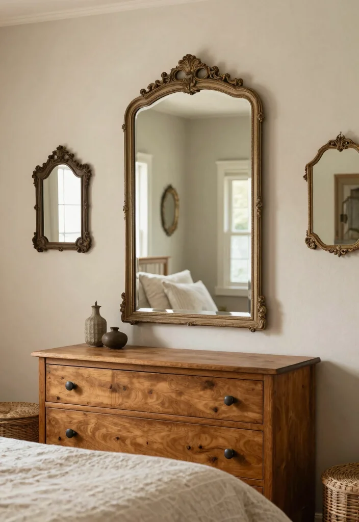 30 Farmhouse Bedroom Ideas with Rustic Charm 29. Elegant Farmhouse Mirrors 0