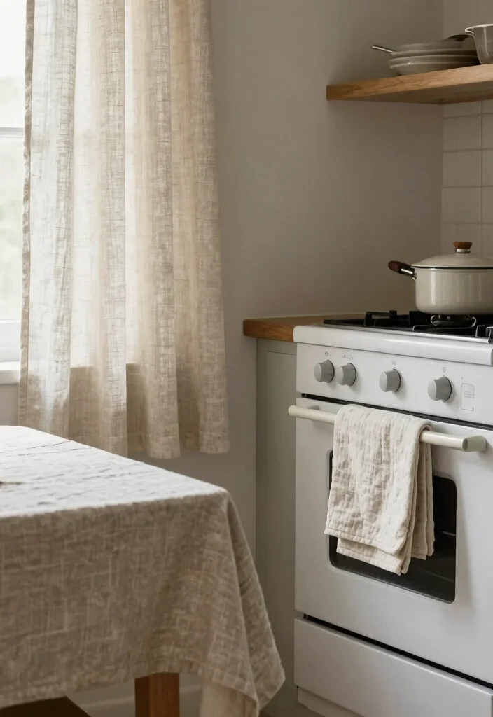 30 Farmhouse Kitchen Ideas Full of Rustic Charm 18. Natural Textiles 0