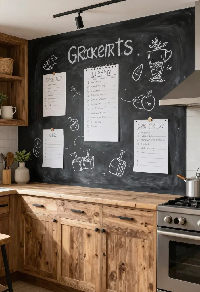 30 Farmhouse Kitchen Ideas Full of Rustic Charm 20. Chalkboard Walls 0