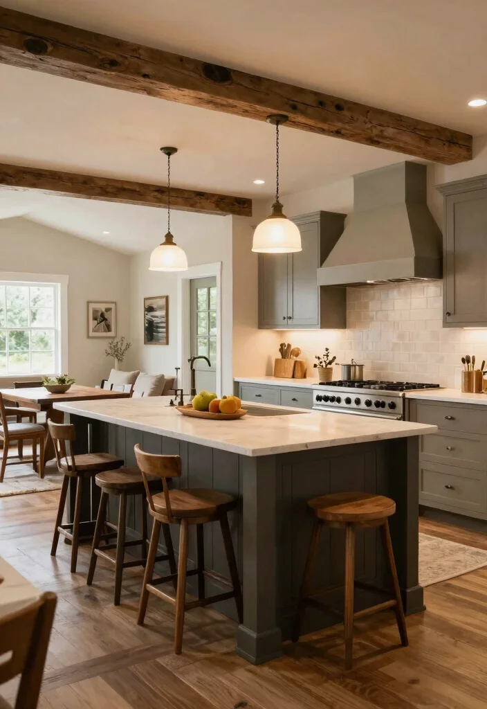 30 Farmhouse Kitchen Ideas Full of Rustic Charm 25. Open Concept Layout 0
