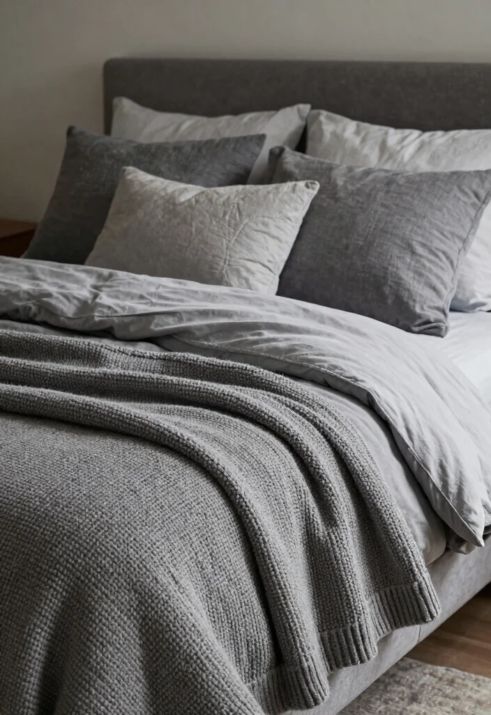 30 Grey Bedroom Ideas for a Calm Timeless Look 40 30 Grey Bedroom Ideas for a Calm Timeless Look 10. Textured Grey Fabrics 0