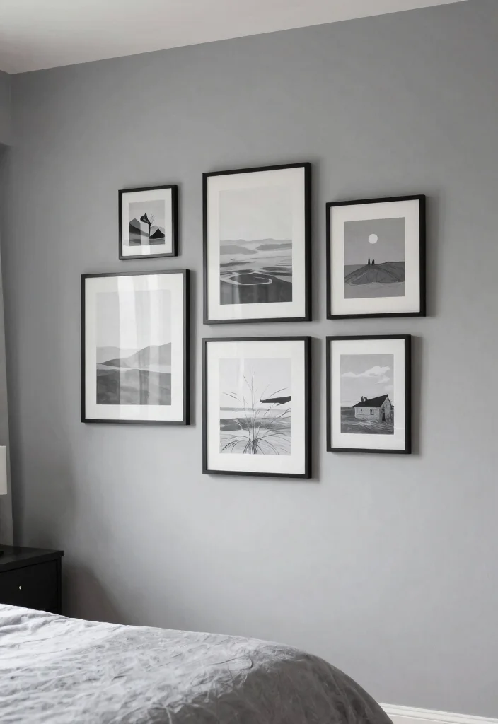 30 Grey Bedroom Ideas for a Calm Timeless Look 80 30 Grey Bedroom Ideas for a Calm Timeless Look 30. Layered Grey Wall Art 0