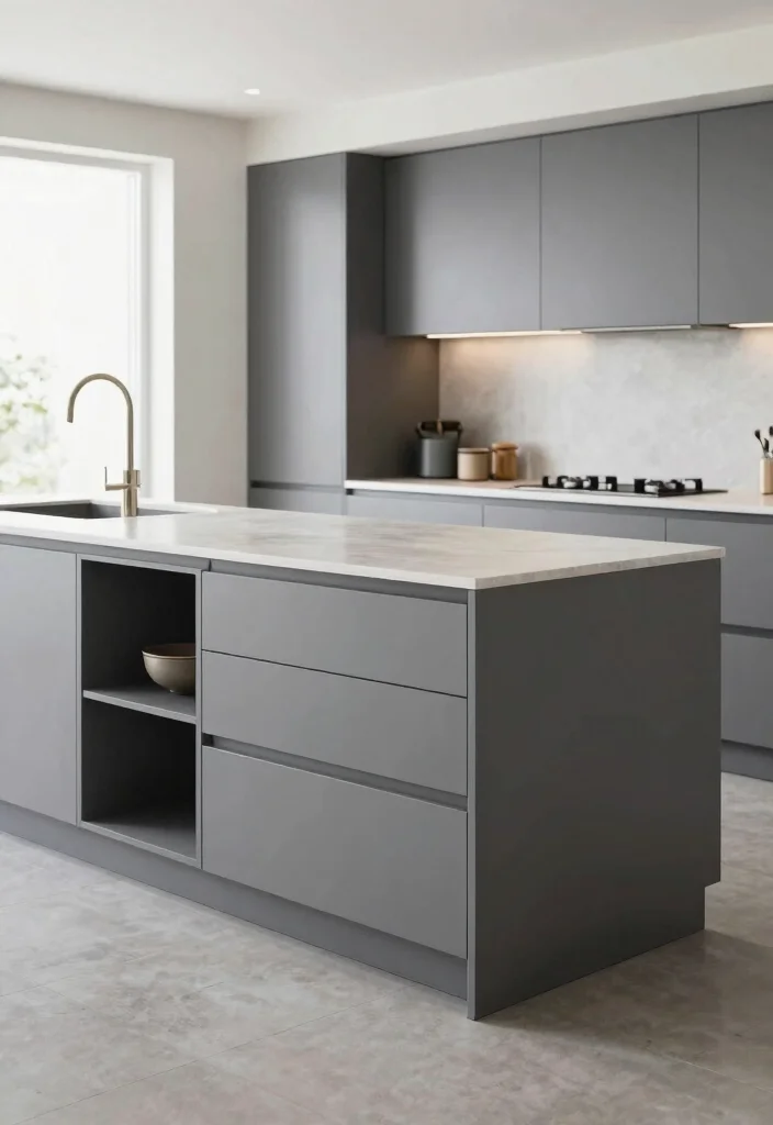 30 Grey Kitchen Ideas That Are Timeless and Chic 78 30 Grey Kitchen Ideas That Are Timeless and Chic 28. Grey Island with Storage 0