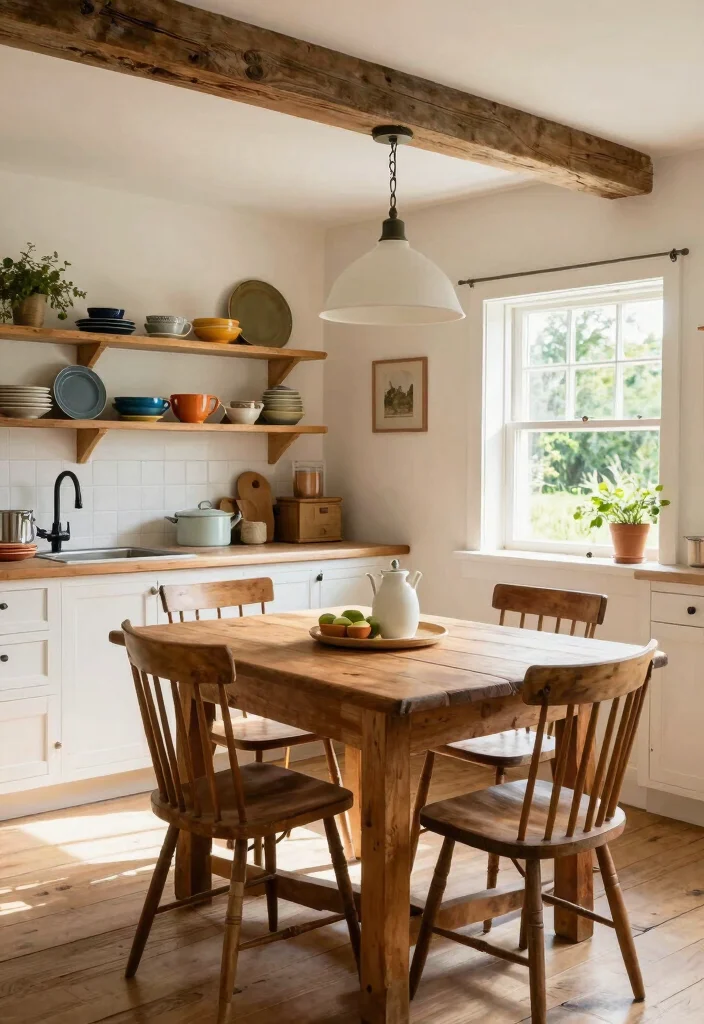 30 Kitchen Ideas with White Cabinets That Feel Timeless 1. Farmhouse Charm with Vintage Elements 0