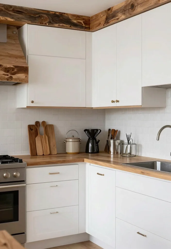 30 Kitchen Ideas with White Cabinets That Feel Timeless 11. Mixed Materials and Finishes 0