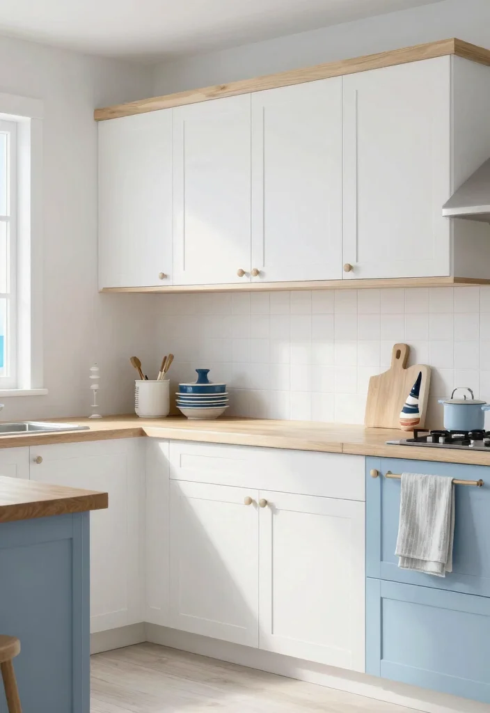 30 Kitchen Ideas with White Cabinets That Feel Timeless 16. Coastal Inspirations 0