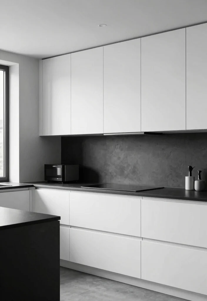 30 Kitchen Ideas with White Cabinets That Feel Timeless 17. Elegant Monochrome 0