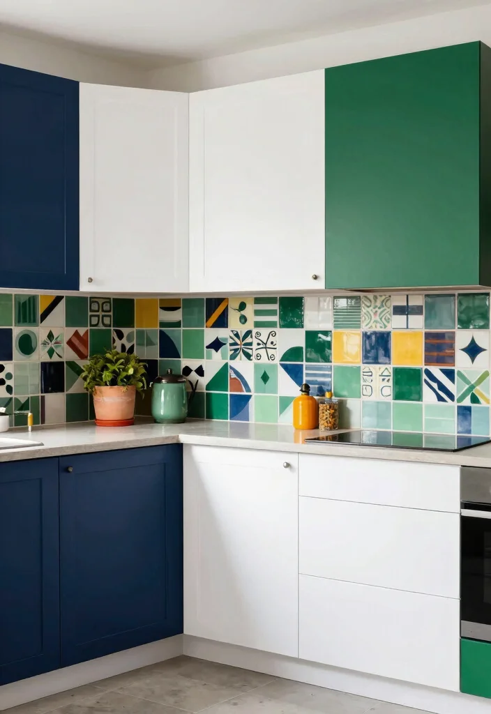 30 Kitchen Ideas with White Cabinets That Feel Timeless 24. Dynamic Color Combinations 0