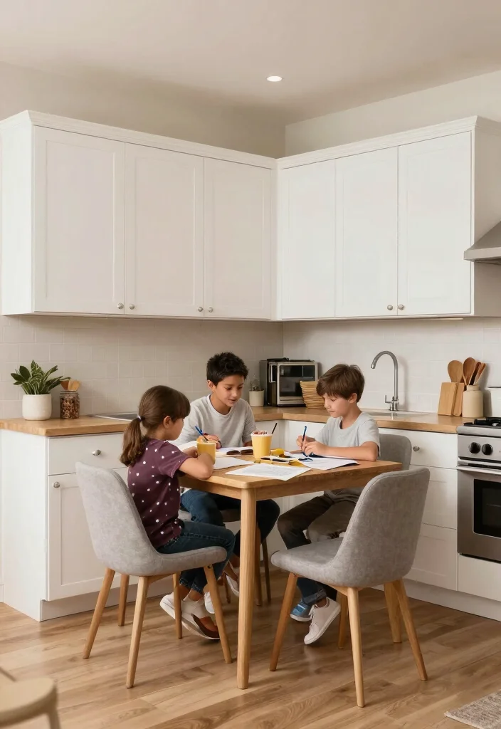 30 Kitchen Ideas with White Cabinets That Feel Timeless 30. Dynamic Family Spaces 0