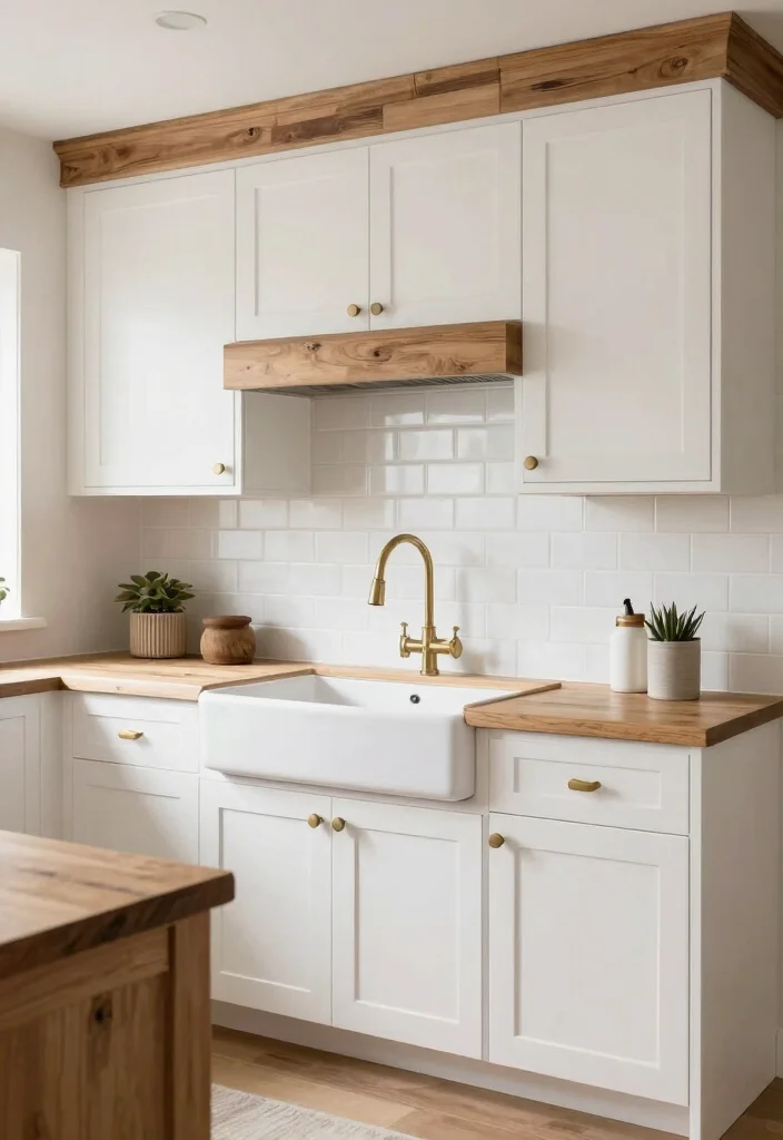 30 Kitchen Ideas with White Cabinets That Feel Timeless 6. Contemporary Farmhouse Style 0