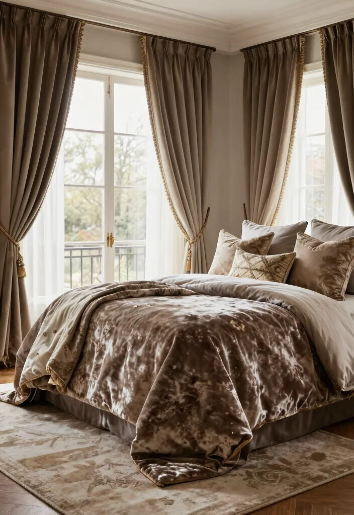 30 Large Bedroom Ideas for Grand and Cozy Spaces 35 30 Large Bedroom Ideas for Grand and Cozy Spaces 15. Elegant Textiles 0