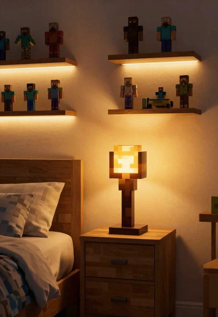 30 Minecraft Bedroom Ideas for Creative Gamers 10. Minecraft Lighting Fixtures 0