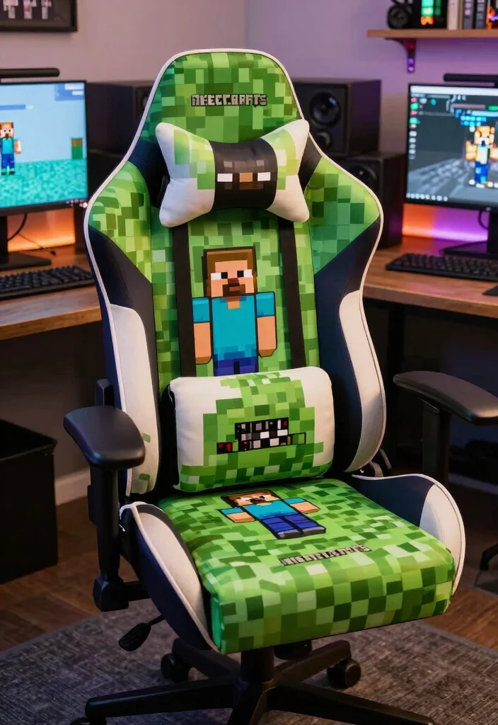 30 Minecraft Bedroom Ideas for Creative Gamers 18. Gaming Chair Makeover 0