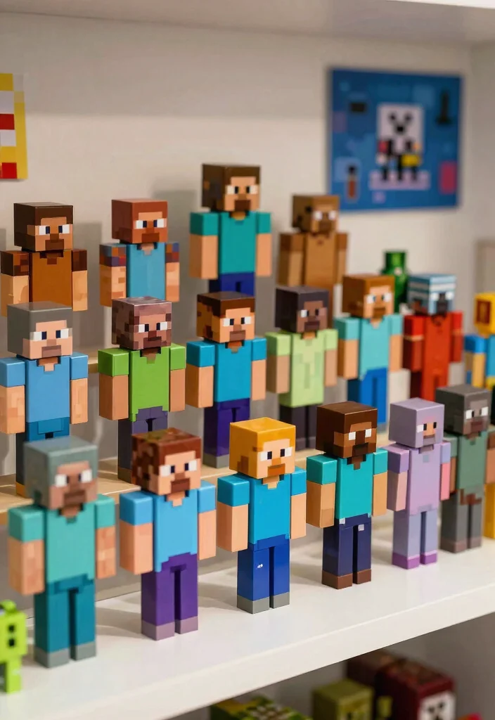 30 Minecraft Bedroom Ideas for Creative Gamers 6. Minecraft Character Figures 0