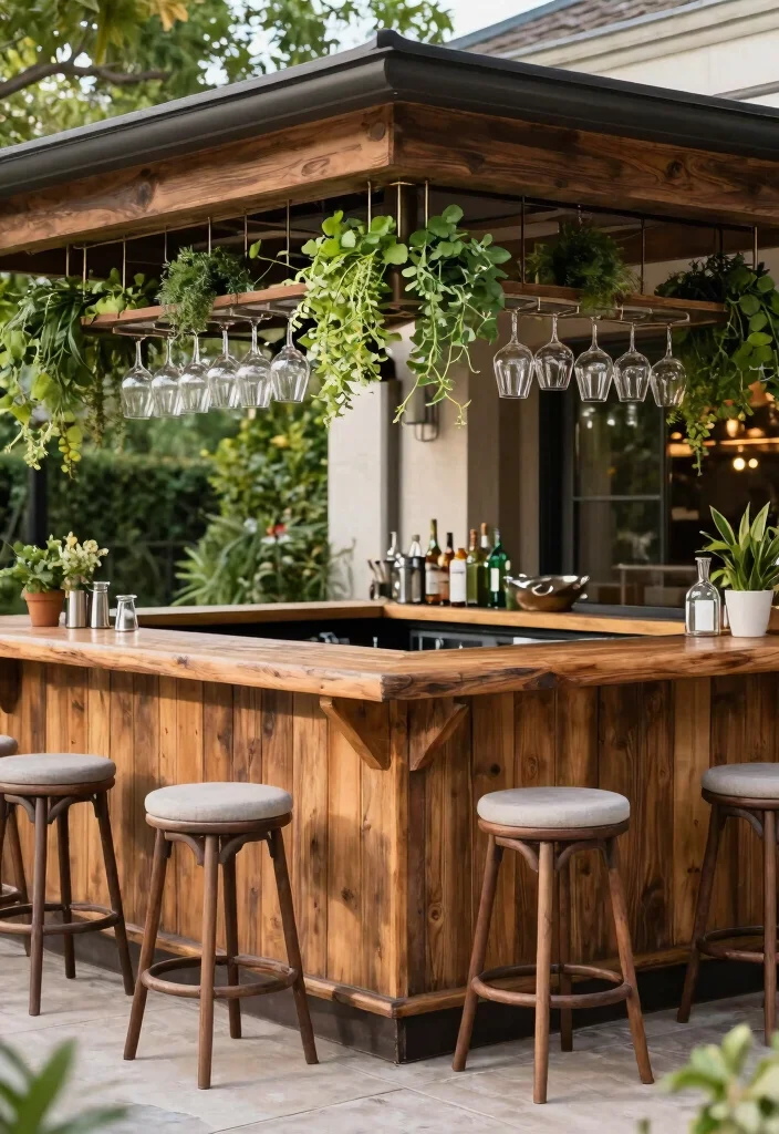 30 Outdoor Kitchen Ideas to Level Up Your Backyard 10. Elegant Outdoor Bar Areas 0