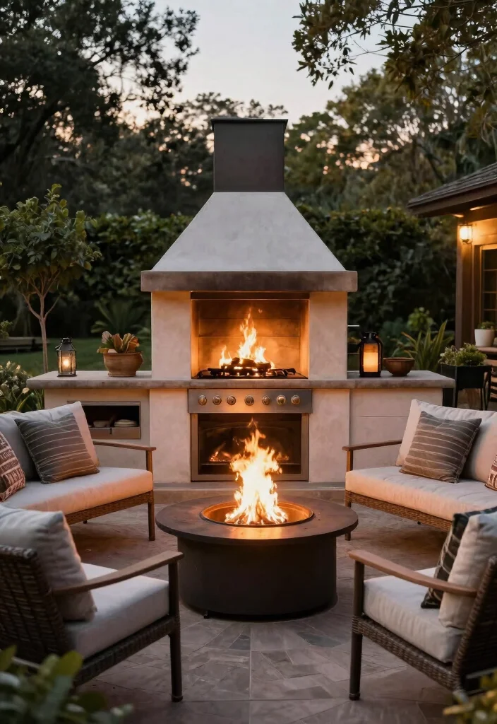 30 Outdoor Kitchen Ideas to Level Up Your Backyard 14. Fire Features 0