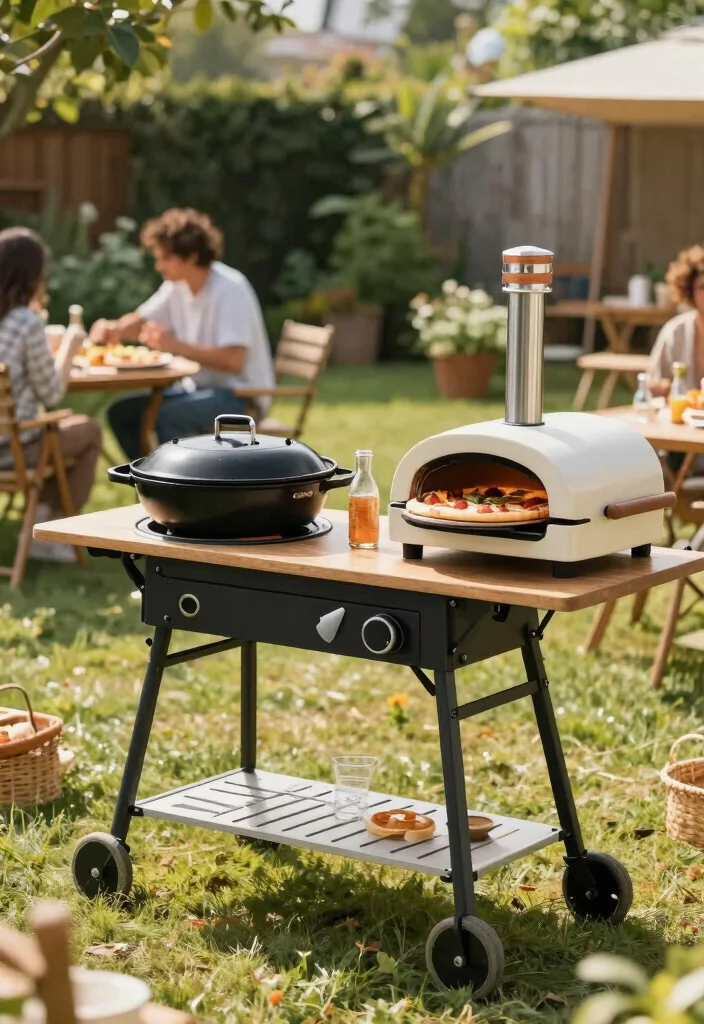 30 Outdoor Kitchen Ideas to Level Up Your Backyard 19. Portable Outdoor Cooking 0