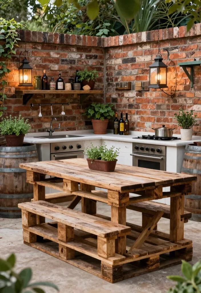 30 Outdoor Kitchen Ideas to Level Up Your Backyard 3. Upcycled Decor 0