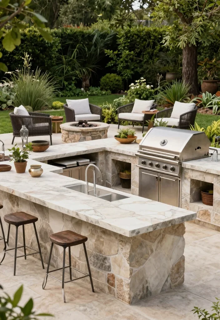 30 Outdoor Kitchen Ideas to Level Up Your Backyard 4. Natural Stone Features 0