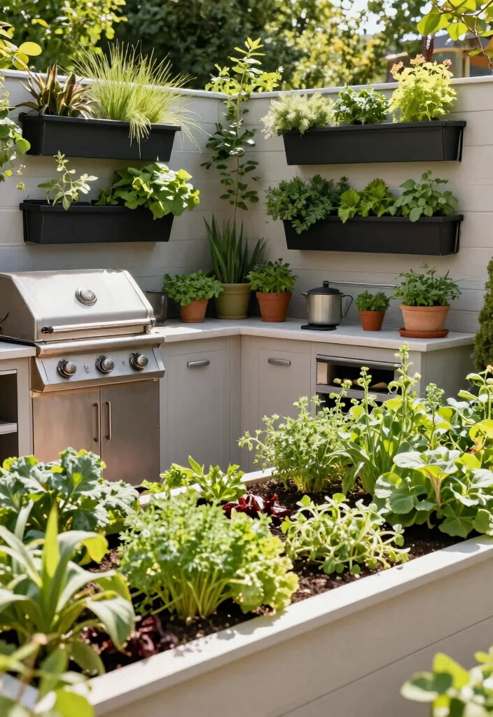 30 Outdoor Kitchen Ideas to Level Up Your Backyard 7. Built in Garden Features 0