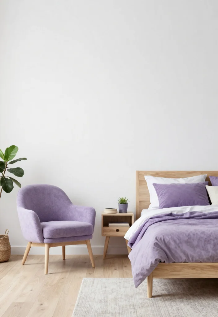 30 Purple Bedroom Ideas That Feel Royal and Relaxing 43 30 Purple Bedroom Ideas That Feel Royal and Relaxing 13. Scandinavian Purple Element 0